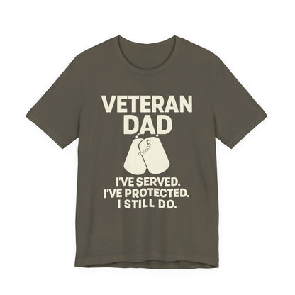 Veteran Dad Short Sleeve Tee, Tribute T-Shirt, Gift for Dad, Father's Day Apparel, Military Family Shirt, Comfortable Everyday Wear