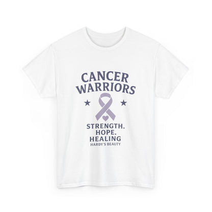 Cancer Warriors Support Tee, Unisex Cotton Tee for Awareness, Strength Hope Healing Shirt, Cancer Survivor Gift, Inspirational Apparel