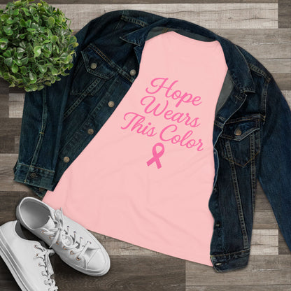 Hope Wears This Color Women's Cotton Tee, Inspirational Gift, Breast Cancer Awareness Shirt, Supportive Tee, Positive Message Top