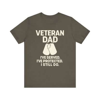 Veteran Dad Short Sleeve Tee, Tribute T-Shirt, Gift for Dad, Father's Day Apparel, Military Family Shirt, Comfortable Everyday Wear