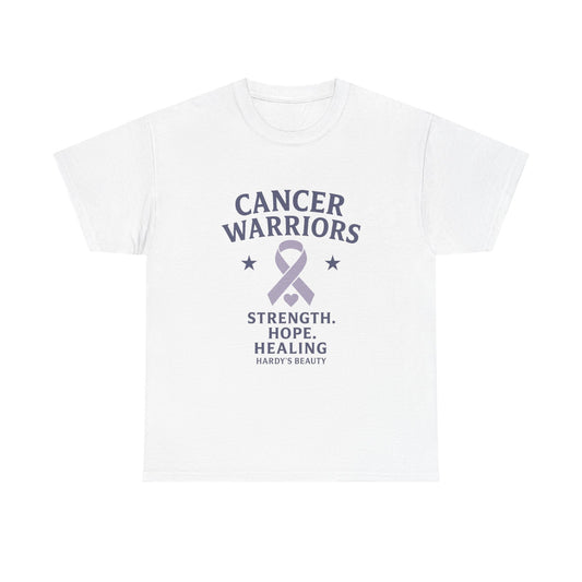 Cancer Warriors Support Tee, Unisex Cotton Tee for Awareness, Strength Hope Healing Shirt, Cancer Survivor Gift, Inspirational Apparel