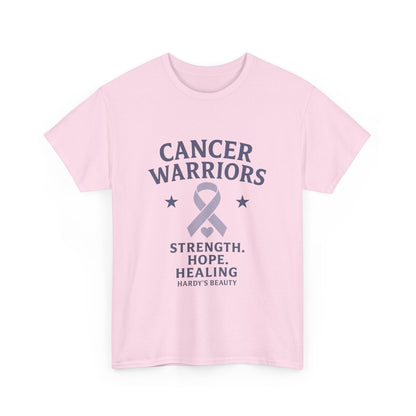 Cancer Warriors Support Tee, Unisex Cotton Tee for Awareness, Strength Hope Healing Shirt, Cancer Survivor Gift, Inspirational Apparel
